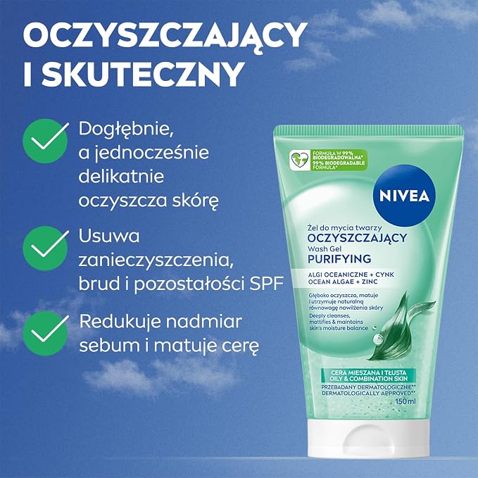 NIVEA Oczyszczający żel do mycia twarzy z Algami oceanicznymi - obrazek 3