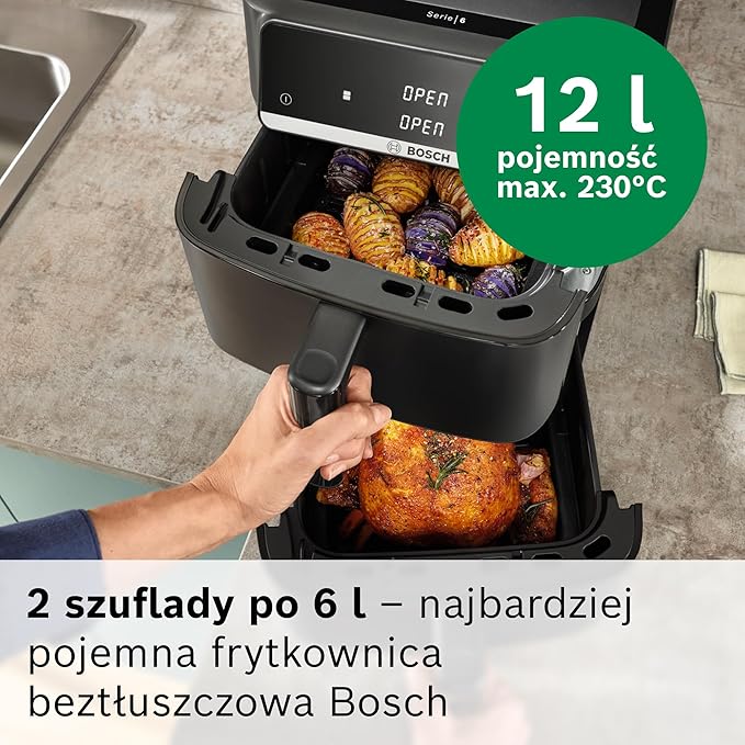 Bosch Air Fryer Serie 6 12 l, MAFD661B0, czarna - obrazek 3
