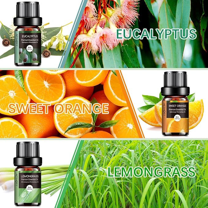 AESHORY Olejki Eteryczne Do Dyfuzorów 6 x 10ML - obrazek 3