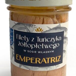 TUŃCZYK ŻÓŁTOPŁETWY FILETY MSC W SOSIE WŁASNYM 185 g (130 g) (SŁOIK) - EMPERATRIZ