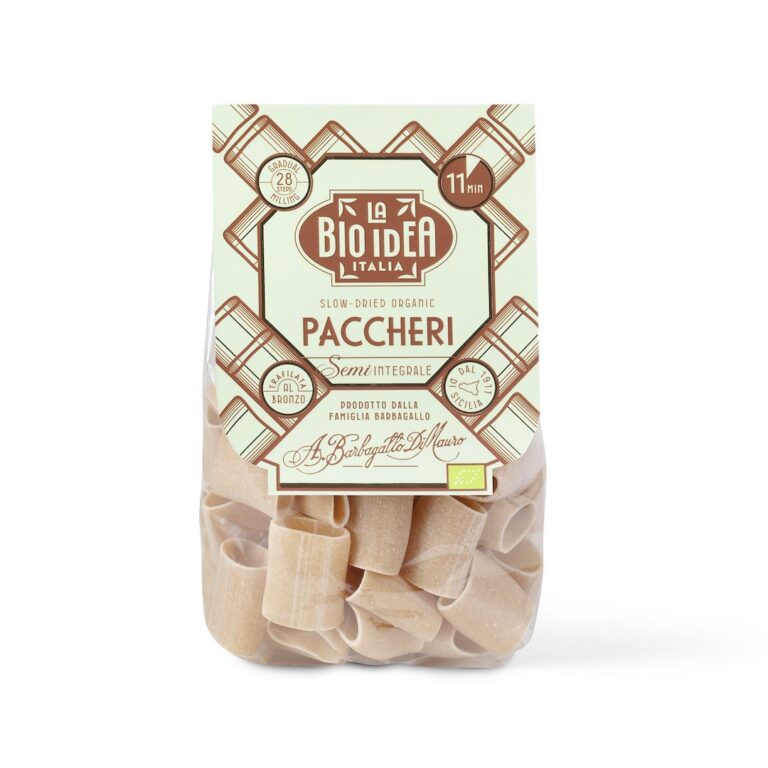 MAKARON (SEMOLINOWY PÓŁRAZOWY) RURKA PACCHERI BIO 375 g – LA BIO IDEA