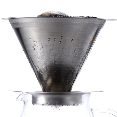 Hario metalowy Drip V60-02 z podstawką - obrazek 7