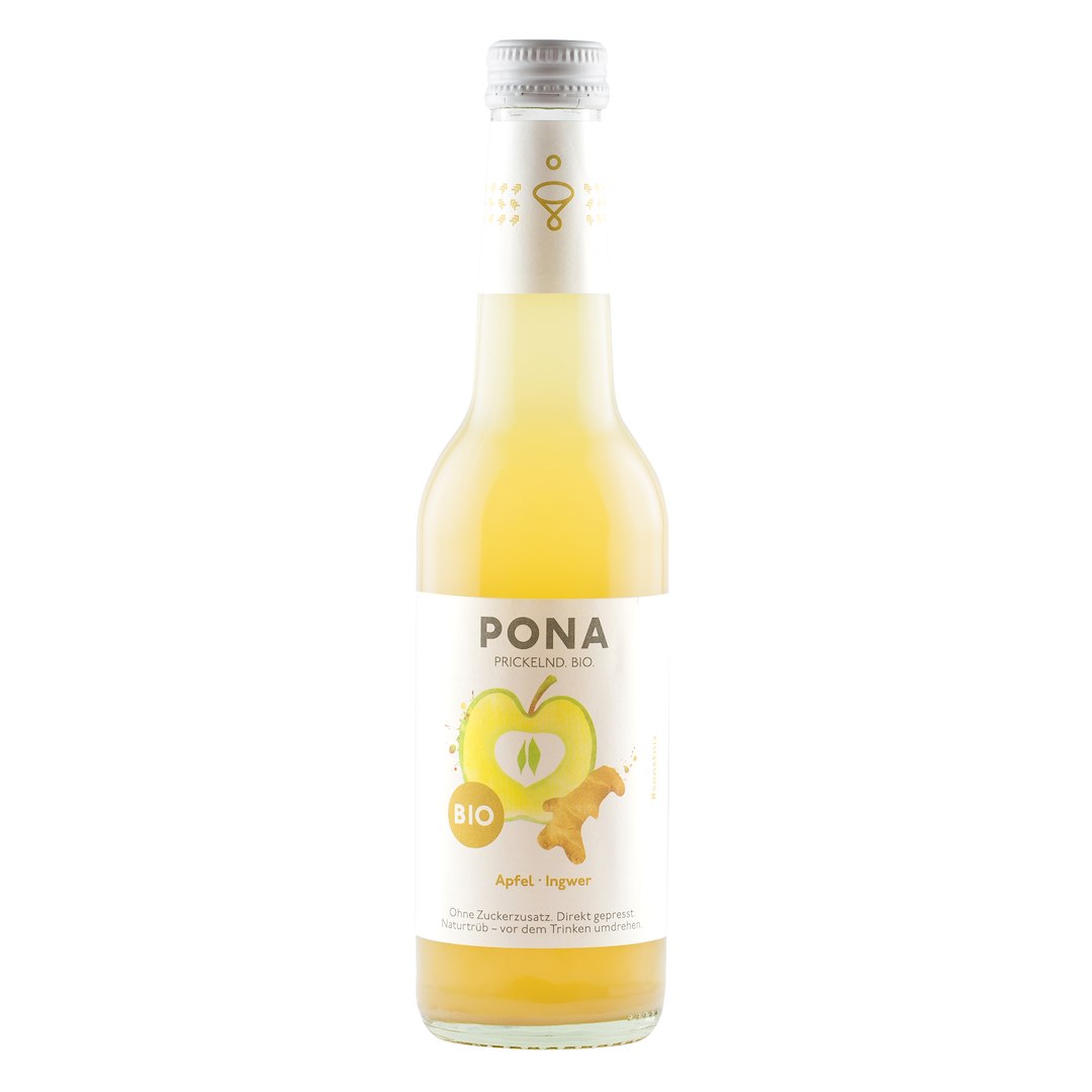 NAPÓJ MUSUJĄCY JABŁKO - IMBIR BEZ DODATKU CUKRÓW BIO 330 ml - PONA