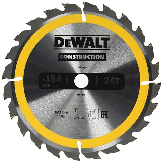 Piła Tarczowa z Widią 184mm x 24z x 16mm DT1939 DeWalt