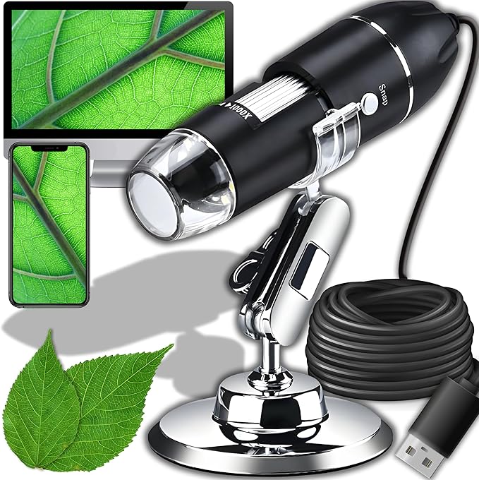 Retoo Mikroskop cyfrowy przenośny z 1600 x powiększeniem
