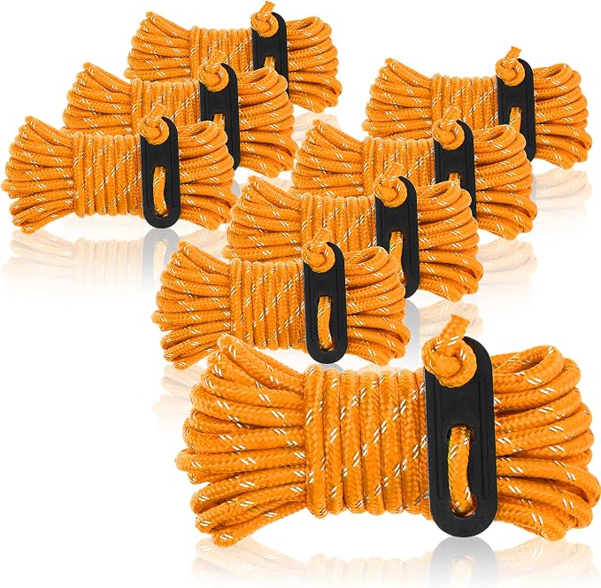 COM-FOUR® 8x linka odciagowa po 4 m do kempingu odblaskowa w kolorze