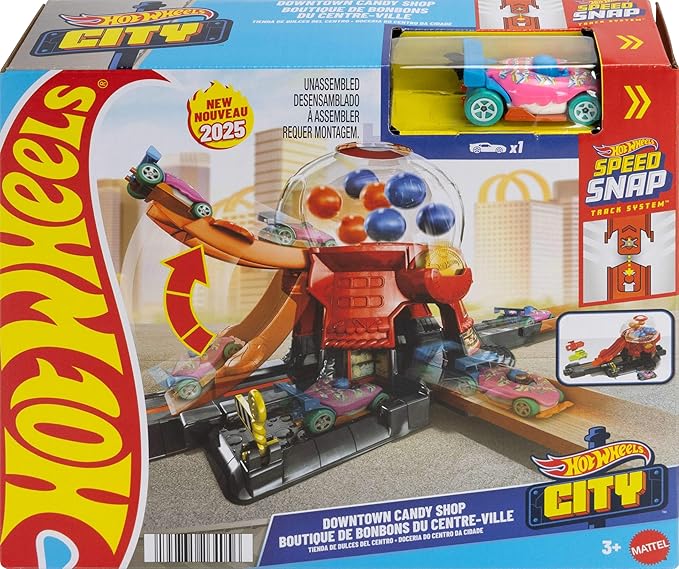 Hot Wheels Downtown City Sklep ze słodyczami zestaw z autem 1:64 - obrazek 6