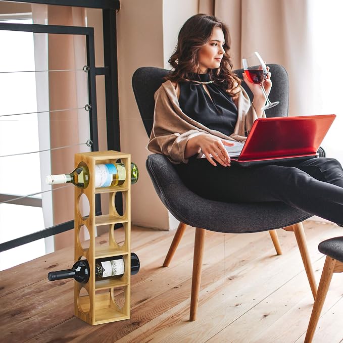 Relaxdays Regał na wino Bambus - obrazek 5
