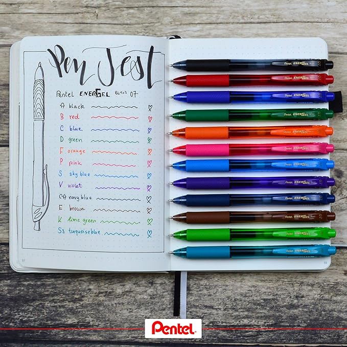 Długopis żelowy PENTEL ENERGEL BL-107 czarny - obrazek 3