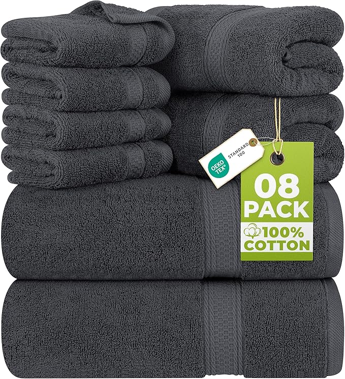 Utopia Towels 8-częściowy zestaw ręczników z bawełny z zawieszką