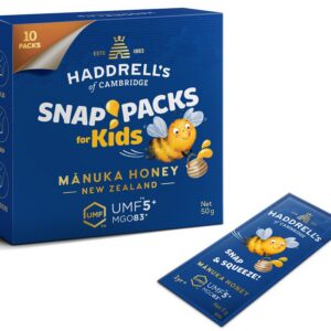 MIÓD MANUKA KIDS MGO 83+ UMF 5+ 10 SASZETEK - HADDRELL'S OF CAMBRIDGE