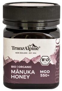 MIÓD MANUKA MGO 550+ BIO 250 g – TRANZALPINE