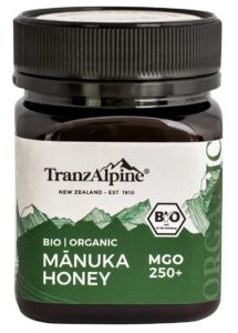 MIÓD MANUKA MGO 250+ BIO 250 g – TRANZALPINE