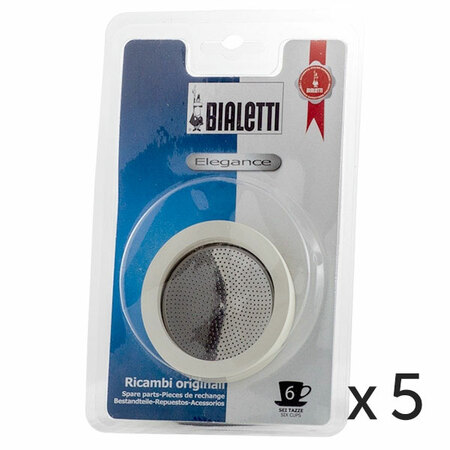 Uszczelki do kawiarek stalowych Bialetti 6 tz (zestaw 5 sztuk)