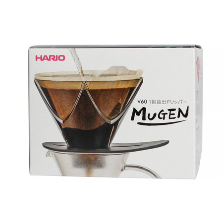 Hario plastikowy drip V60 One Pour Dripper MUGEN - czarny - obrazek 3