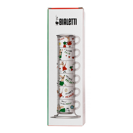Bialetti Italia - Zestaw 6 filiżanek do espresso na stojaku - obrazek 3