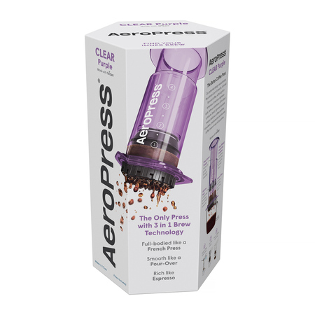 Aeropress Clear purple zaparzacz do kawy fioletowy - obrazek 3