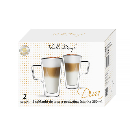 Vialli Design - Diva zestaw 2 szklanek latte z podwójną ścianką 350ml - obrazek 3