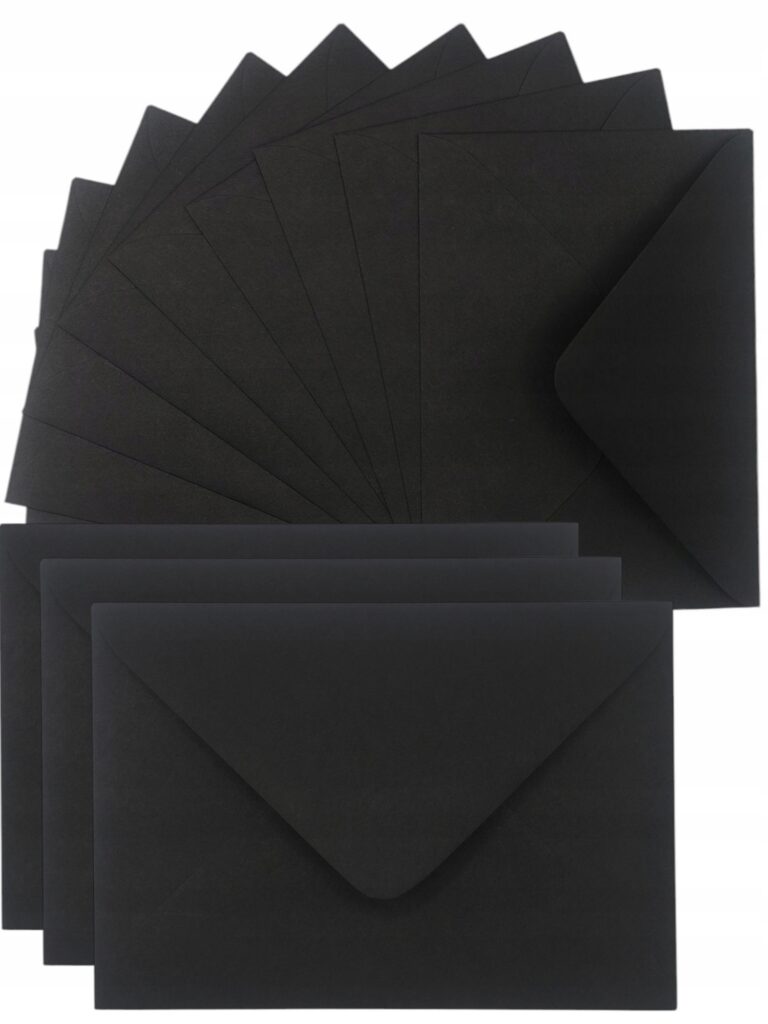 Koperty Czarne C6- ART KING zestaw 10 Sztuk papier listowy 100g