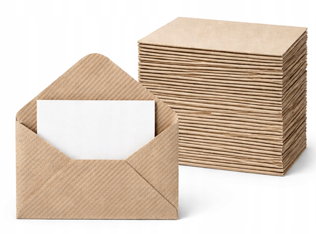 Koperty Eco Kraft mini 100 x 60mm 50 szt. Zestaw kopert Bilecik