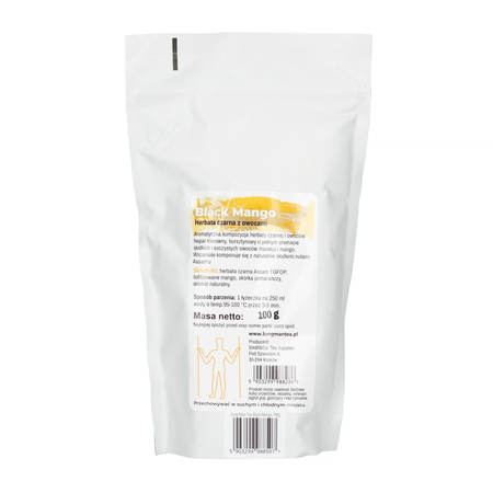 Long Man Tea - herbata czarna sypana Black Mango opakowanie uzupełniające 100 g - obrazek 2