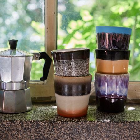 HKliving - Zestaw 6 kubków ceramicznych Stellar 70s 180ml - obrazek 3
