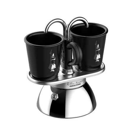 Bialetti - Set Mini Express Induction 2tz Czarna + 2 filiżanki
