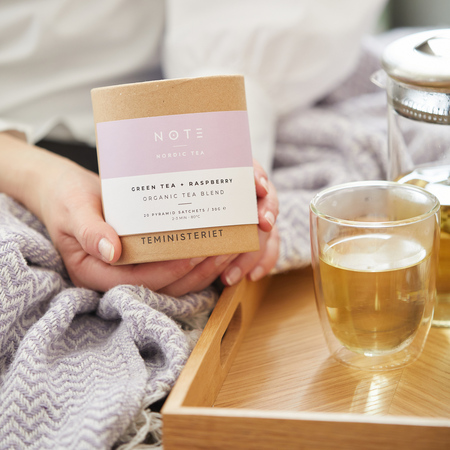 Teministeriet - herbata zielona NOTE Green Tea Raspberry EKO 20 saszetek - obrazek 2