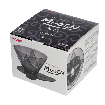 Hario plastikowy drip V60 One Pour Dripper MUGEN - czarny - obrazek 2