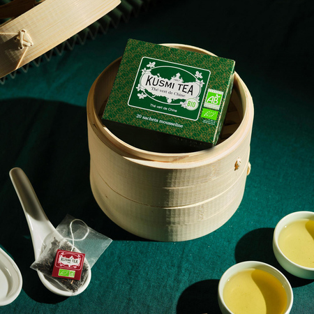 Kusmi Tea - herbata zielona Chinese Green Tea EKO 20 saszetek - obrazek 3