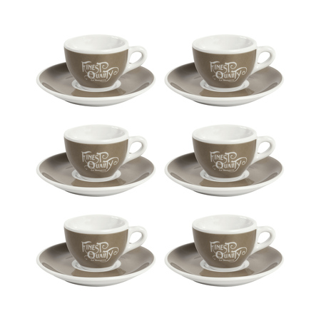 La Marzocco - zestaw 6 filiżanek ze spodkami do espresso 65 ml - beżowy