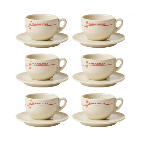 La Marzocco - zestaw 6 filiżanek ze spodkami do cappuccino Legacy 210 ml
