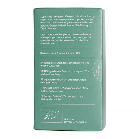 Teministeriet - herbata zielona Supertea Green Tea Lemon EKO 20 saszetek - obrazek 2
