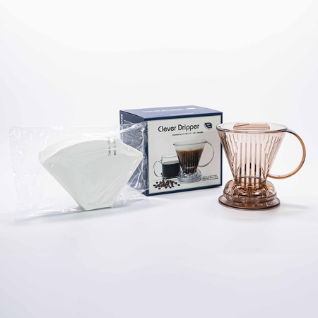 Clever Dripper - Zaparzacz L 500ml przezroczysty brązowy + 100 filtrów - obrazek 3