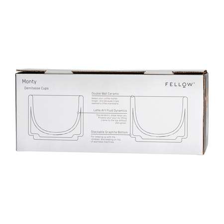 Fellow Monty Cup espresso set Kubek 90 ml - Czarny mat zestaw 2 szt. - obrazek 2