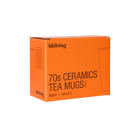HKliving - Zestaw 2 kubków ceramicznych Tea Beach 70s 460ml - obrazek 3